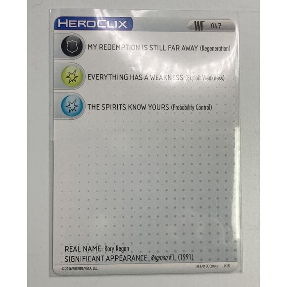 DC Heroclix RAGMAN #47 w/ Card - World's Finest Set RARE w/ Card - Picture 9 of 9